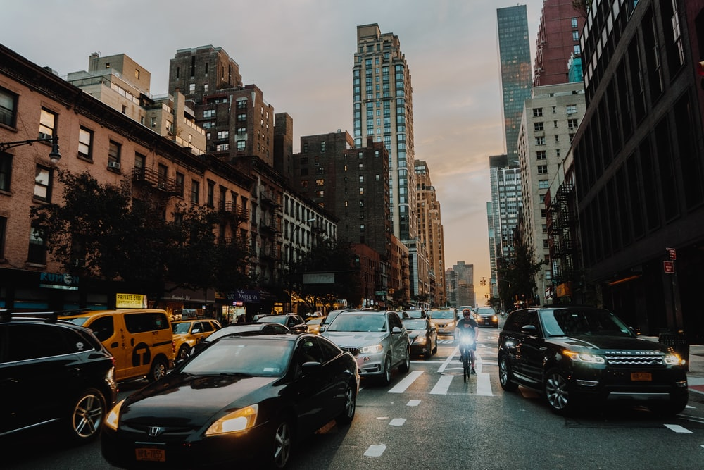 Cars on a busy traffic road