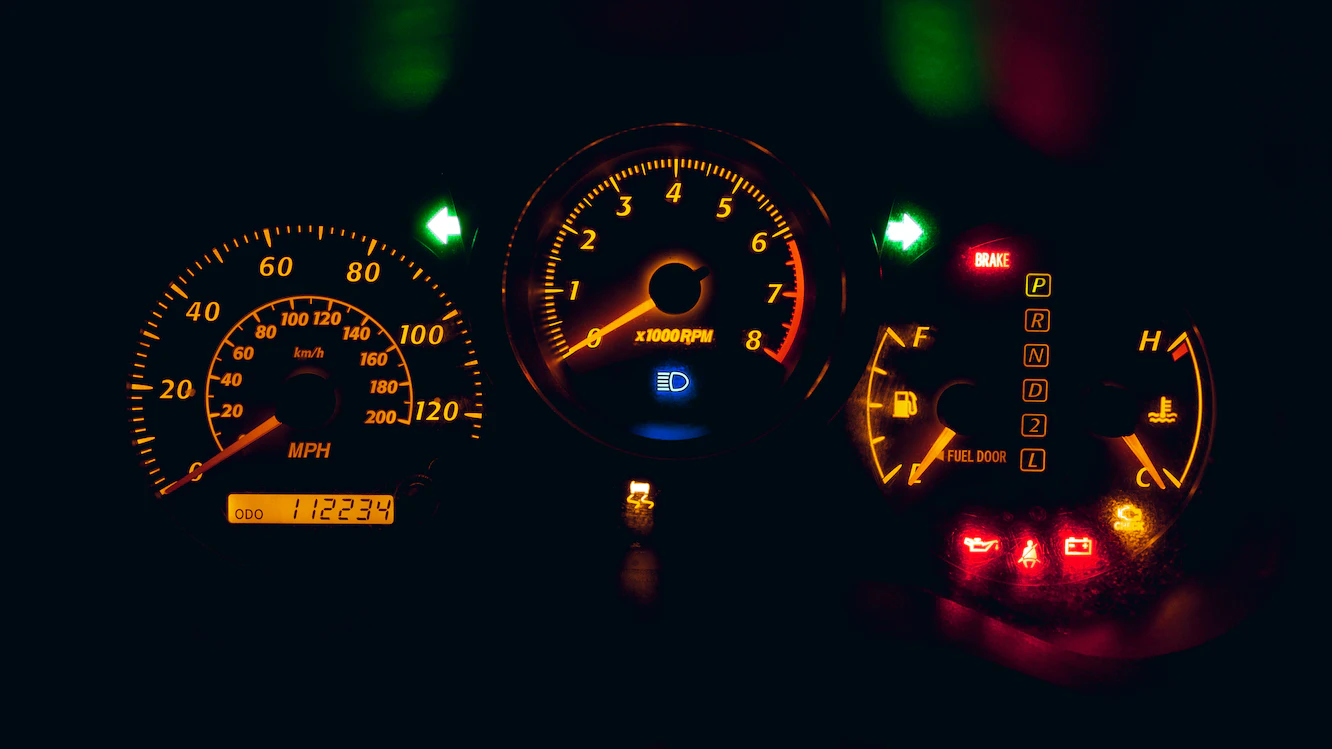 Engine checklight on a car’s dashboard